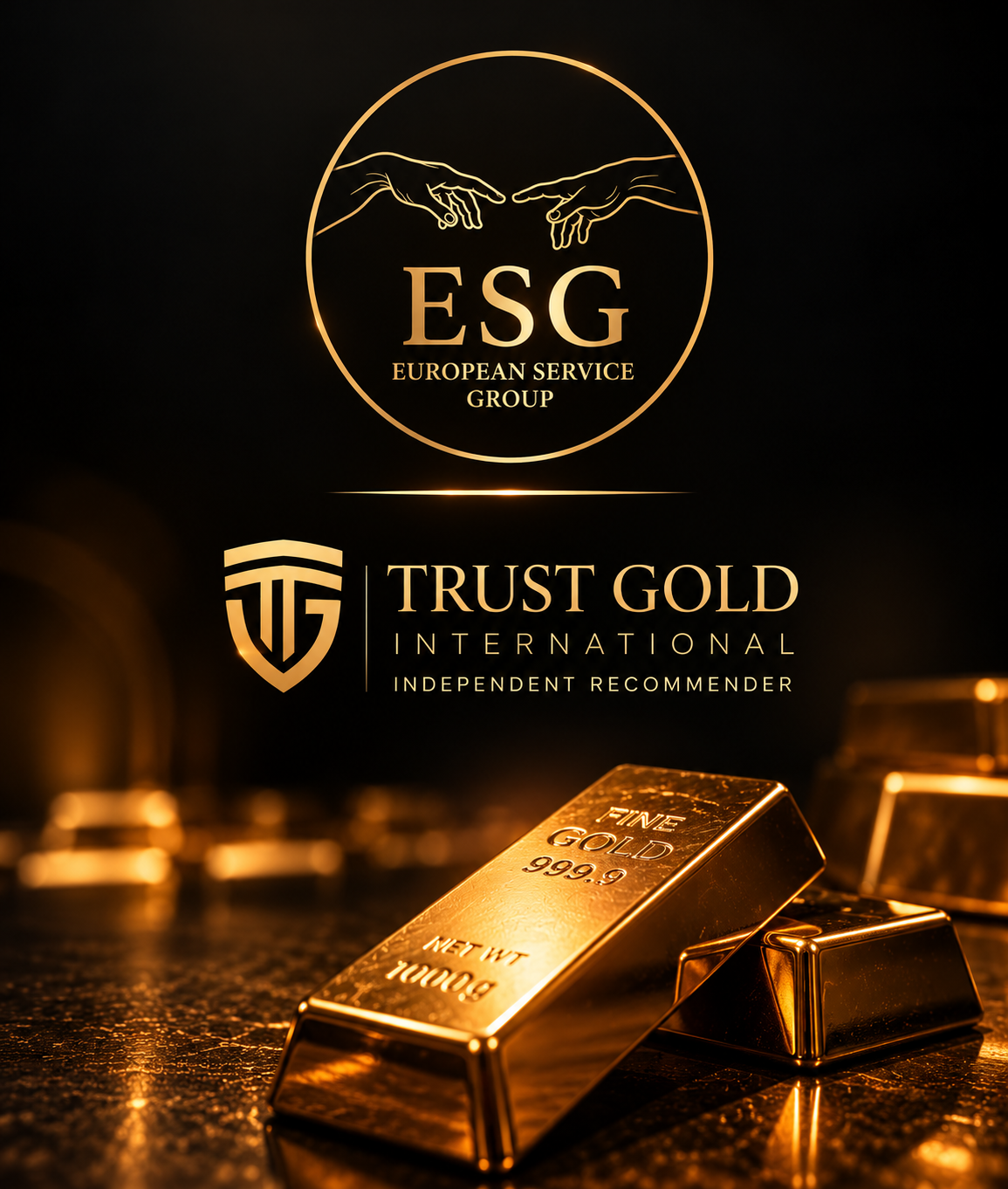 luxuriöse esg und trust gold barren‑werbung